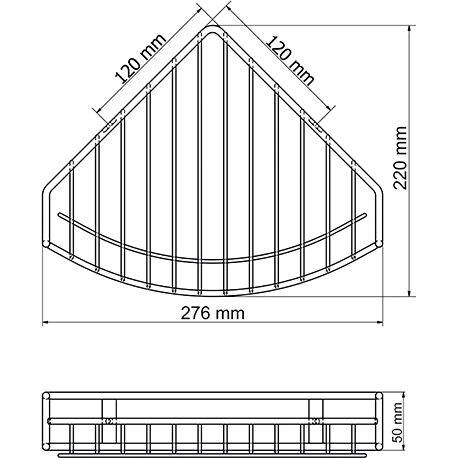 Полка металлическая угловая WasserKRAFT, K-1211