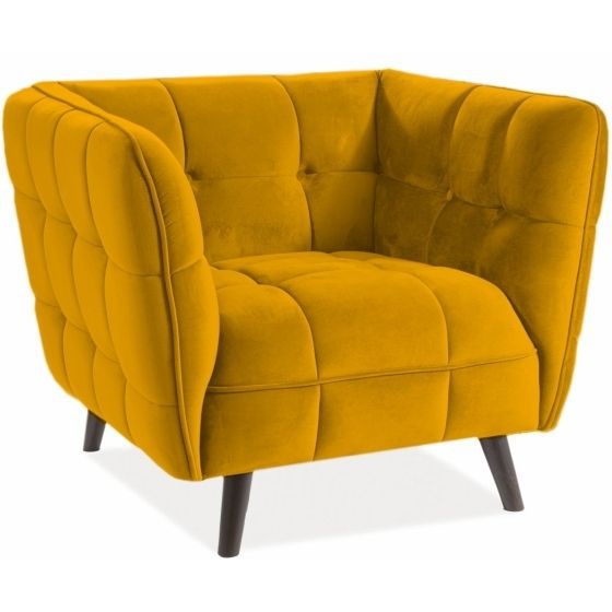 Кресло Signal Castello Velvet 1 Bluvel68 карри, CASTELLO1V68