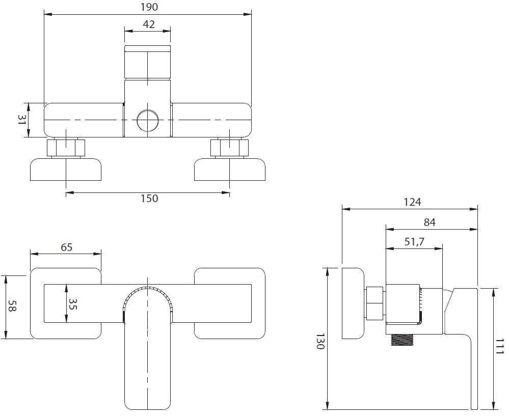 Смеситель для душа Omnires Baretti, BA7840CR