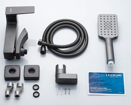 Смеситель для ванны графит Ledeme L3178U