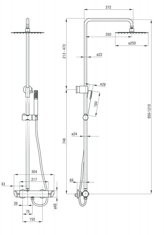 Душевая колонна Deante Cascada Arnika, NAC_01QK