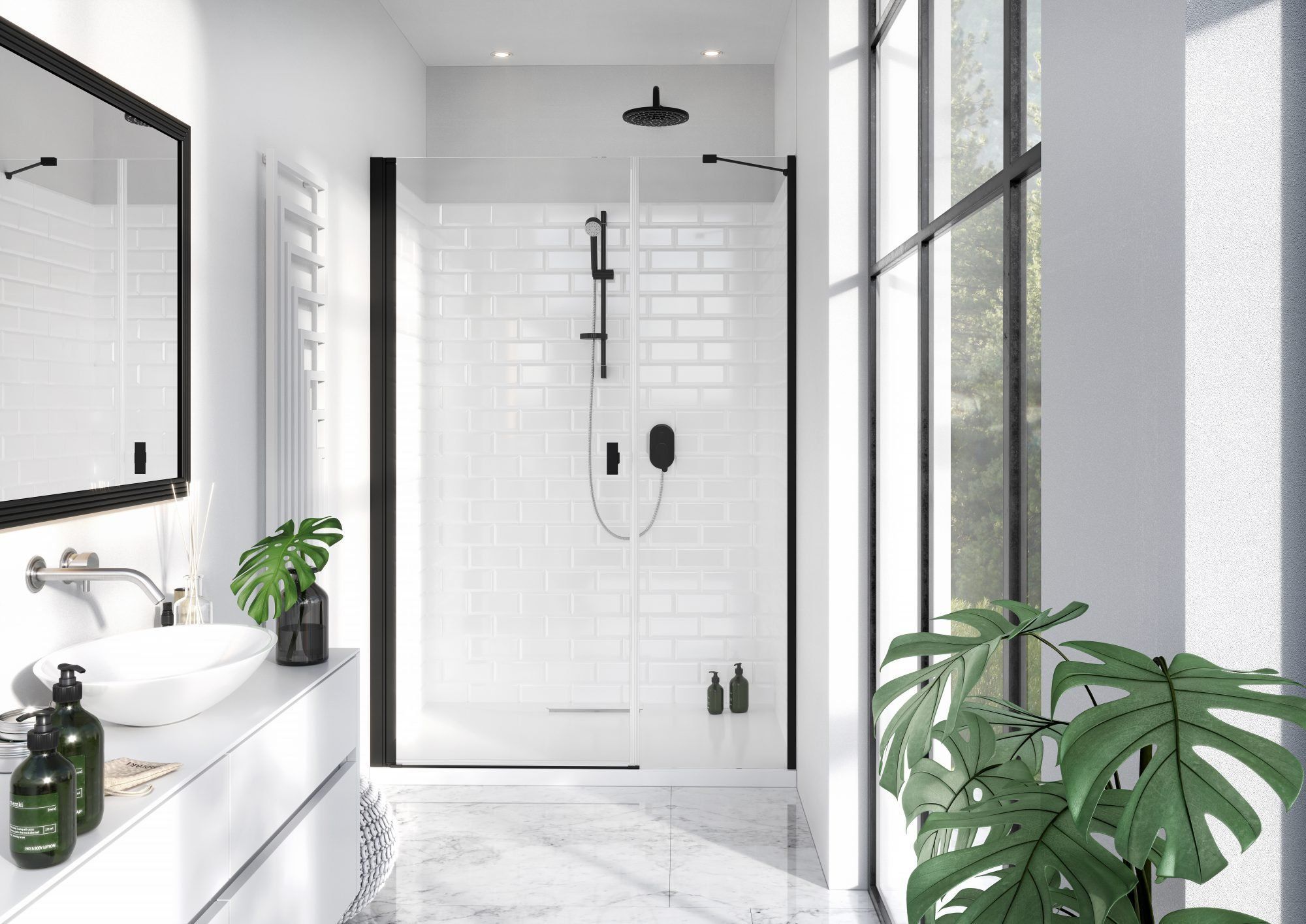 Двери в нишу Radaway Nes Black DWS