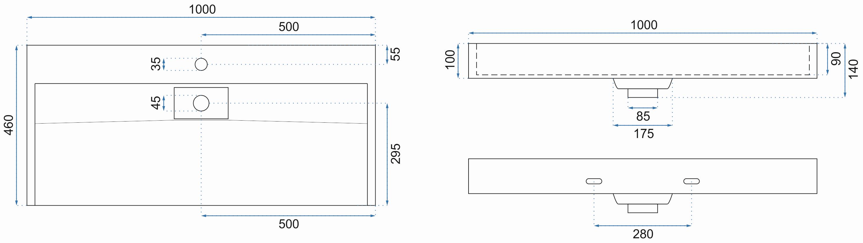 Умывальник Rea Goya 100x46, REA-U8903