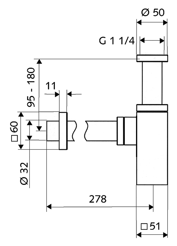 Сифон для раковины Schell Quad, 015050699