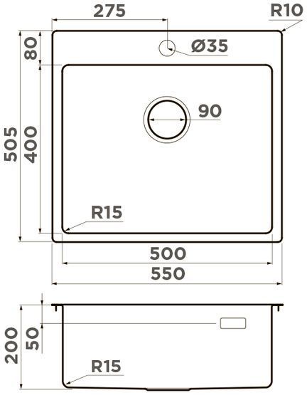Мойка Omoikiri Amadare 55-IN, 4993718