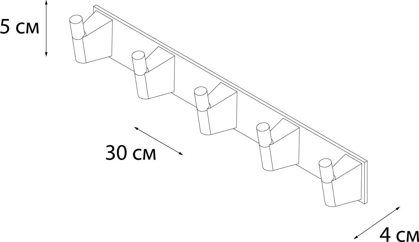 Планка 5 крючков Fixsen Trend, FX-97805-5