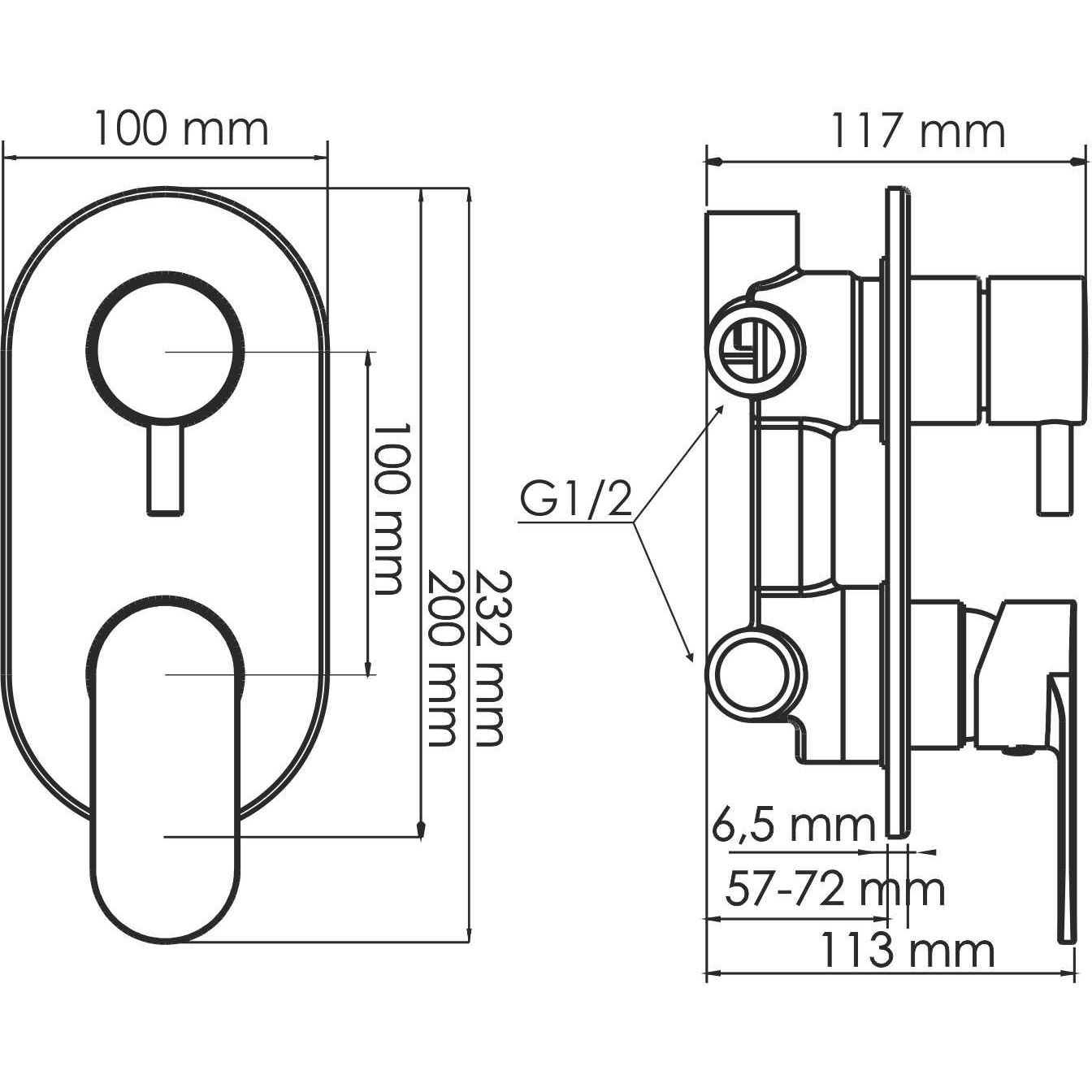 Смеситель для ванны и душа WasserKRAFT Elbe, 7471