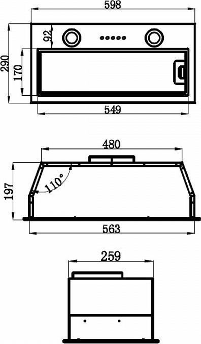 Кухонная вытяжка Maunfeld THAMES 601PM нержавеющая сталь