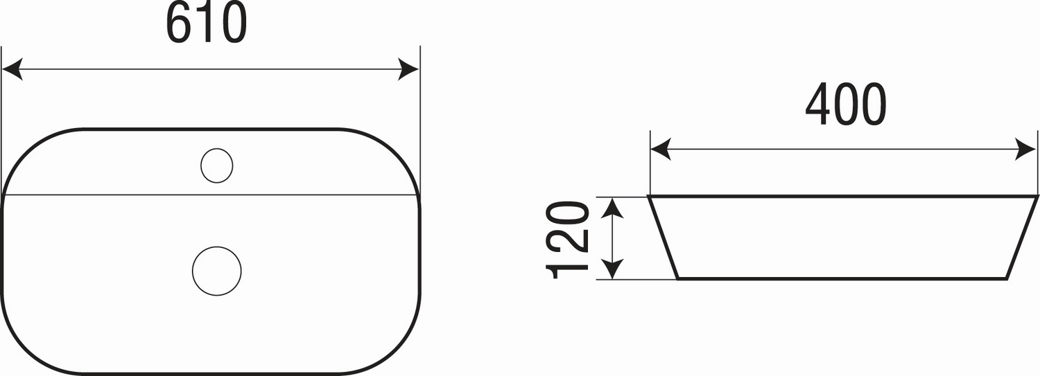 Раковина накладная WeltWasser ELBACH 2203 61x40