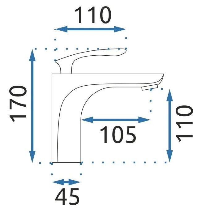Смеситель для умывальника Rea Orbit Gold, REA-B2050
