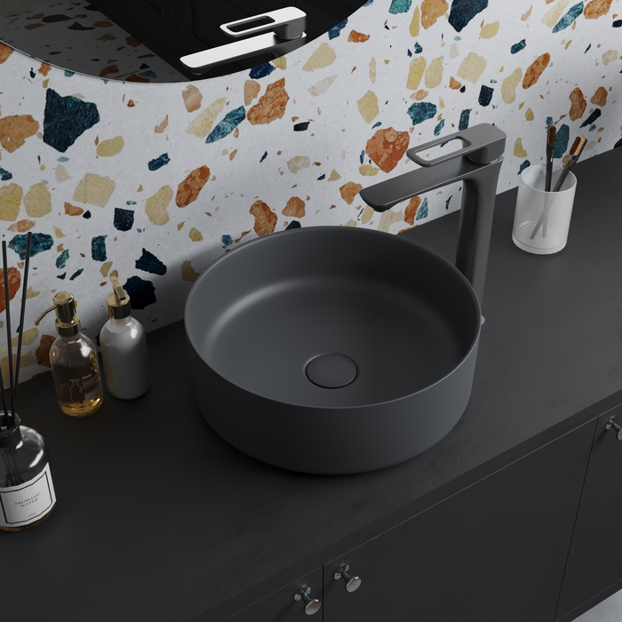 Умывальник накладной, серый матовый, Iddis Ray 35.5x35.5, RAYGM03i27