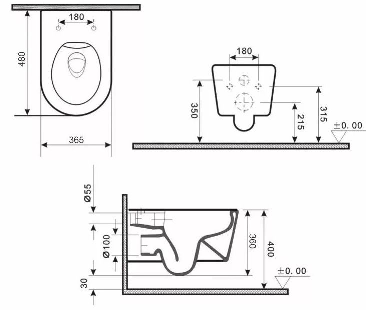 Унитаз подвесной Gid TR2130BM, 62205Y