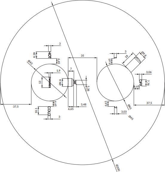 Термостатический наружный элемент смесителя для ванны Omnires Y, Y1236ROCR