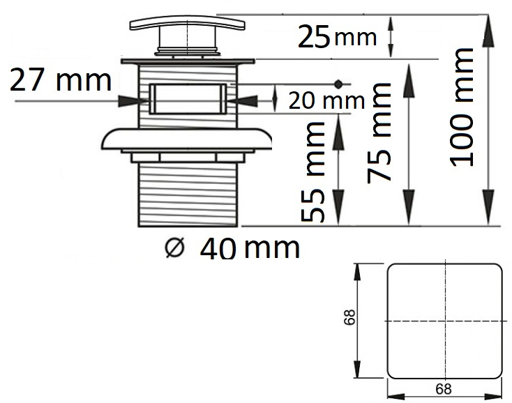 Донный клапан CeramaLux, RD005