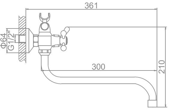Смеситель для ванны Ledeme L2212