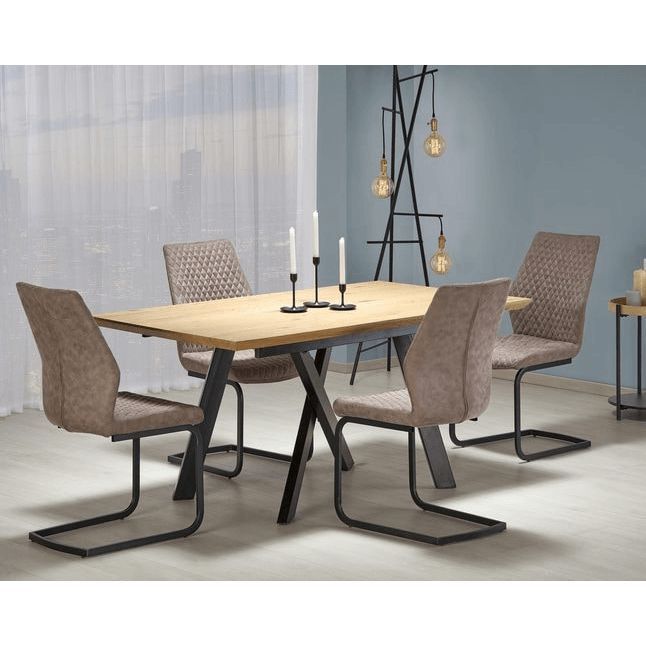 Стол обеденный Halmar Capital 2 раскладной дуб натуральный/черный, V-CH-CAPITAL_2-ST