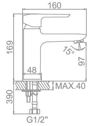 Смеситель для умывальника Ledeme L1058