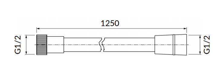 Душевой шланг 1225 см Omnires, 022-XBL