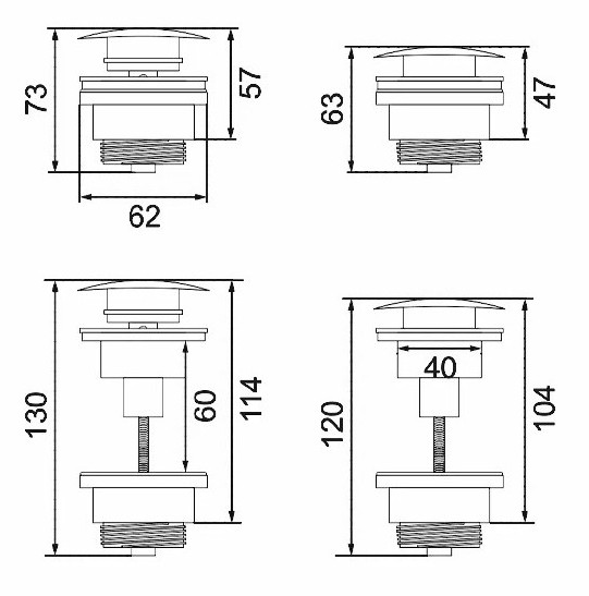 Сифон с донным клапаном Calani, CAL-A0001