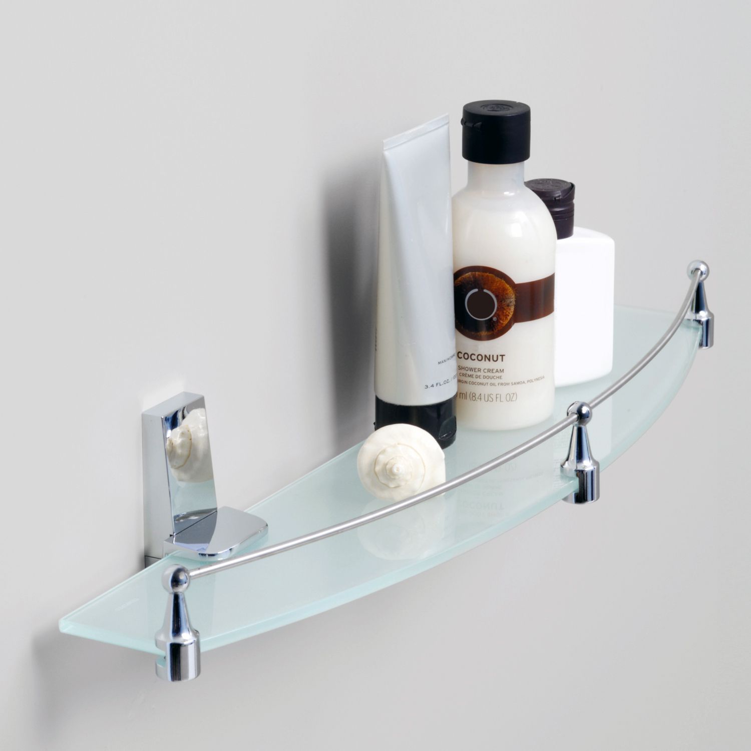 Полка стеклянная с бортиком WasserKRAFT Lopau, K-6044