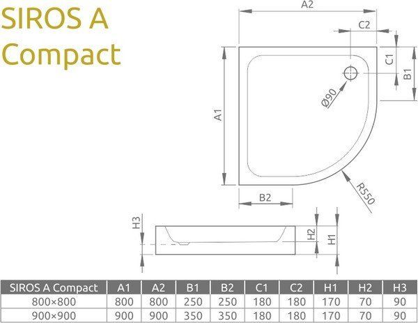 Душевой поддон Radaway Siros A Compact
