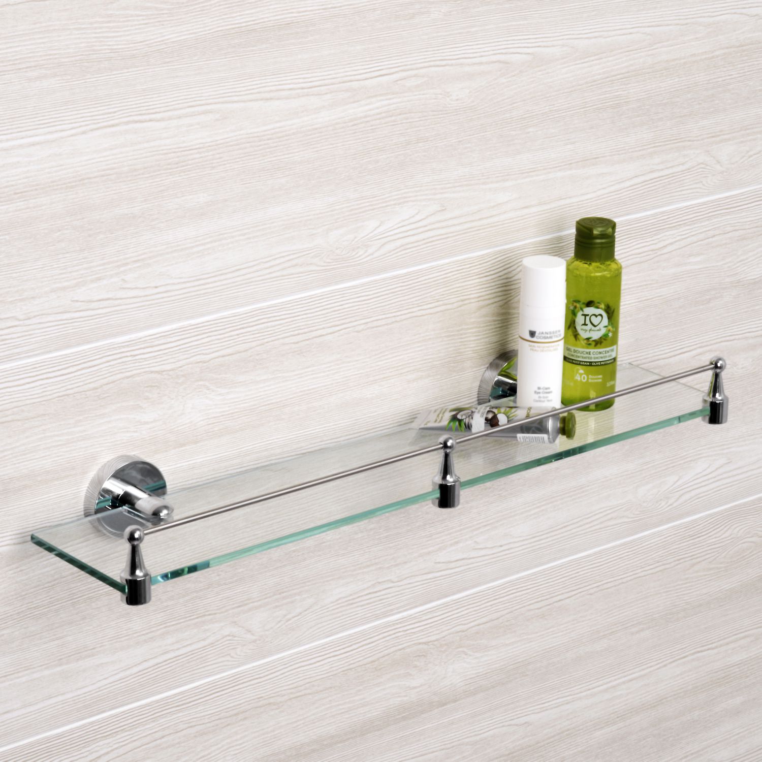 Полка стеклянная с бортиком WasserKRAFT Rhein, K-6244