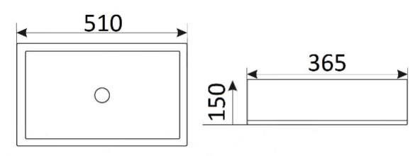 Раковина для ванной Ceramalux 51x35.5, 9129