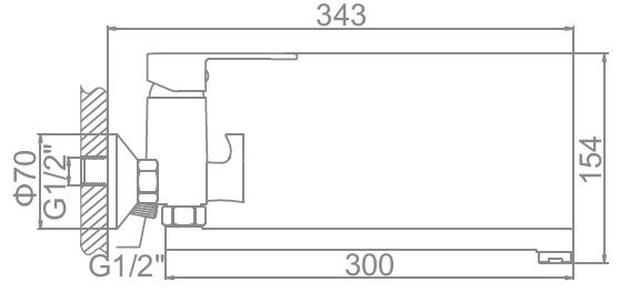 Смеситель для ванны Ledeme L2210