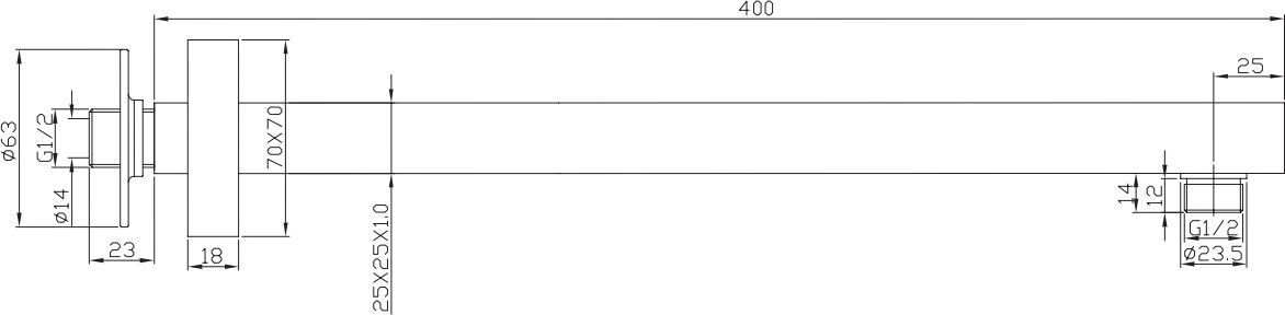 Кронштейн душевой настенный Omnires, RA14XCR