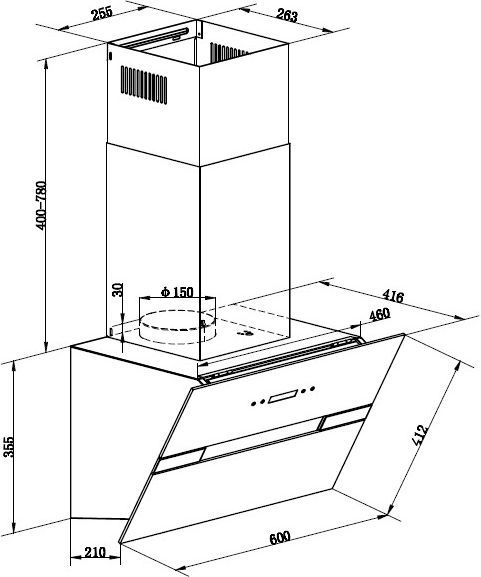Кухонная вытяжка Maunfeld Mersey 90 белый/вставка сатин
