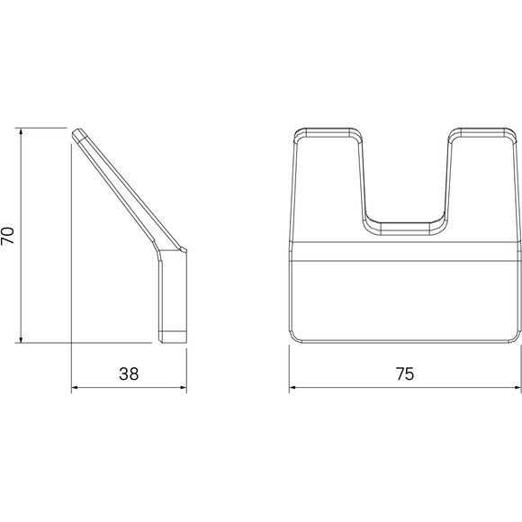 Крючок двойной, сплав металлов, Slide, белый матовый, Iddis Slide, SLIWT20i41