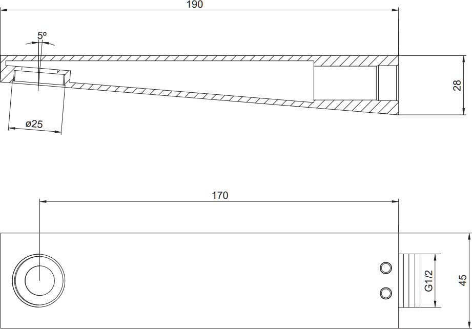 Излив настенный Omnires, WDFRESHCR