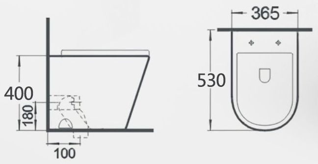 Унитаз приставной Gid TRS-263, 62211Y