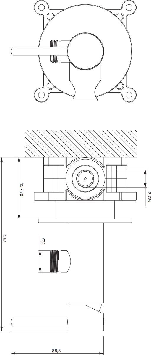Система для биде скрытого монтажа Omnires Y, SYSYBI2GL