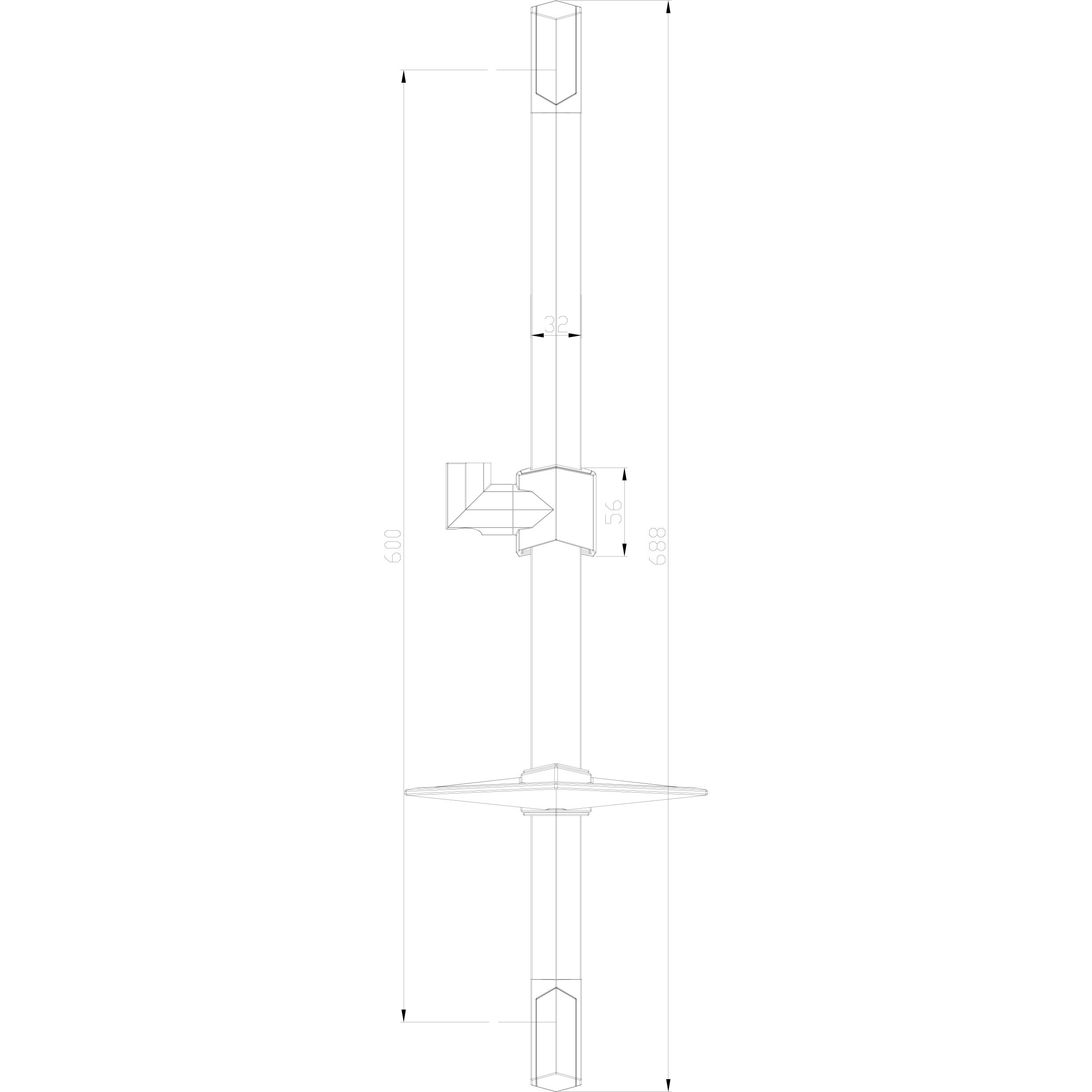 Стойка душевая 685 мм с шестиугольной мыльницей Lemark, LM8066C