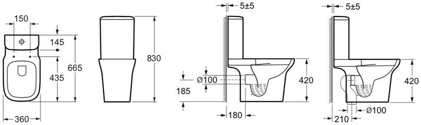 Напольный унитаз Lavinia Boho Bristol Rimless, 3305001R