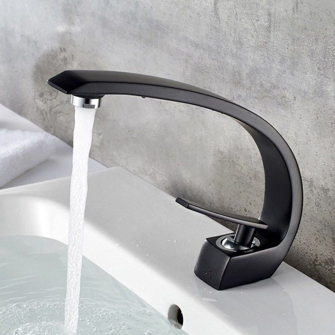 Смеситель для умывальника черный Ledeme L1055B-24