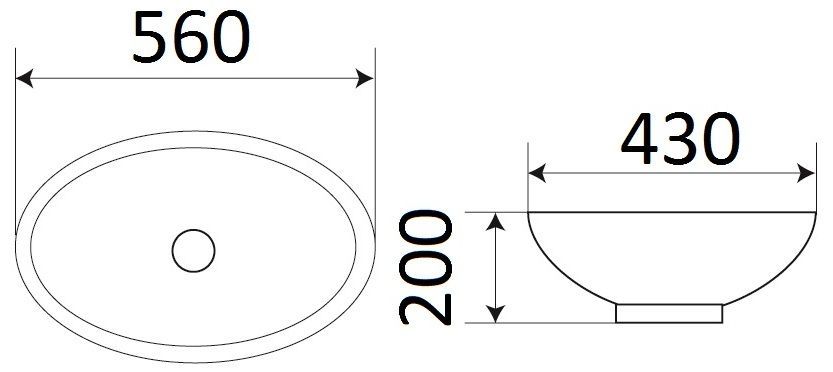 Раковина для ванной Ceramalux 55x40, 561