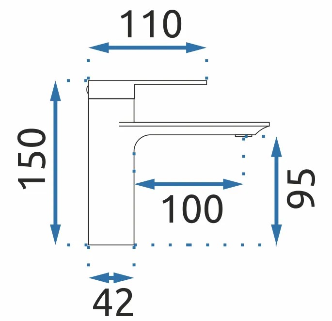 Смеситель для умывальника Rea Storm Gold, REA-B9981