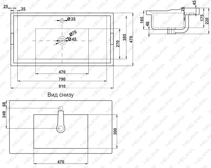 Раковина Melana 91x47, MLN-F90