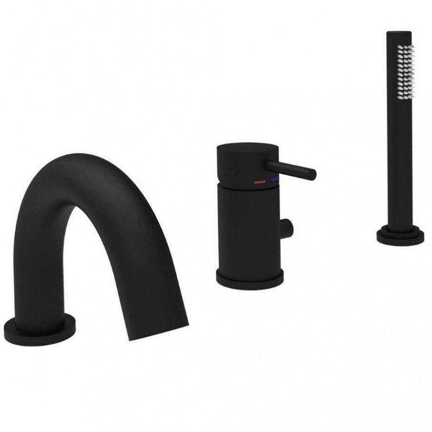 Смеситель для ванны встраиваемый в борт Paffoni Light черный матовый, LIG047NO