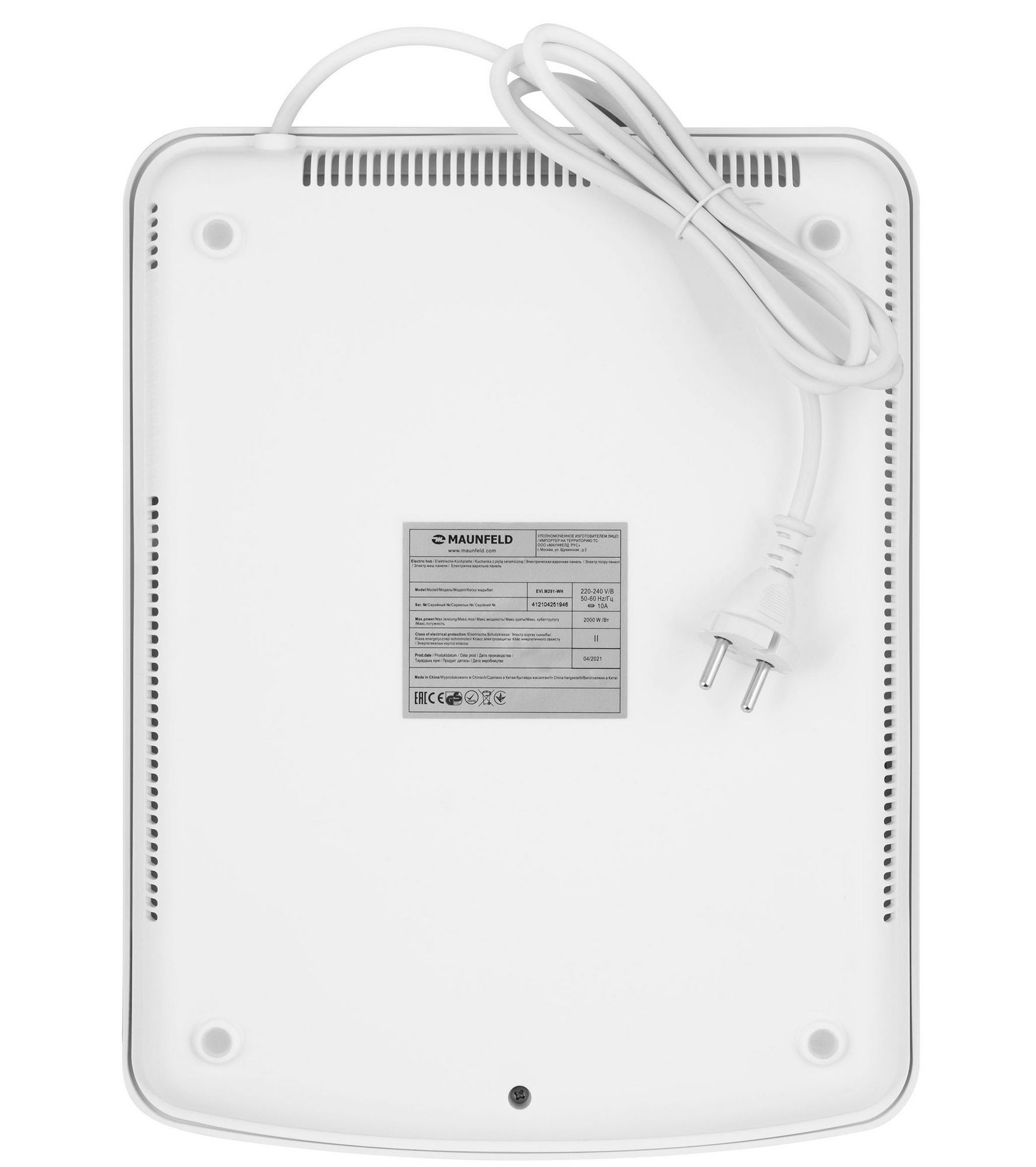 Индукционная плитка Maunfeld EVI.M291-WH