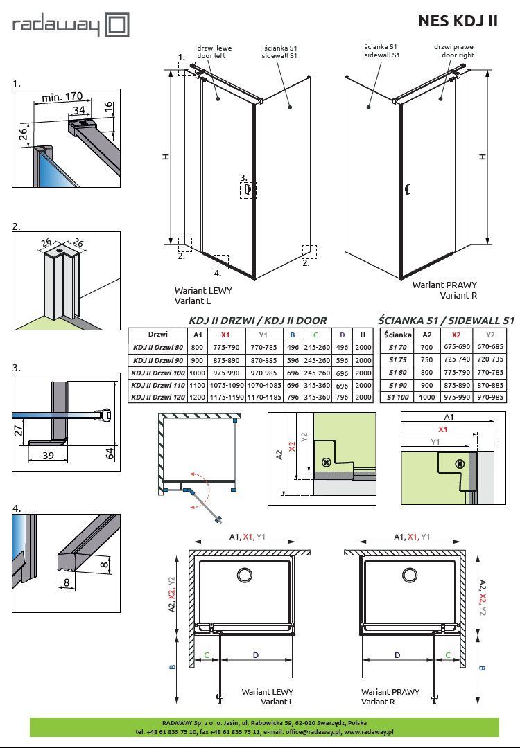 Душевая кабина Radaway Nes Black KDJ II