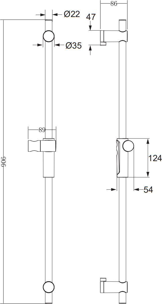 Штанга для душа Omnires, DR11CR
