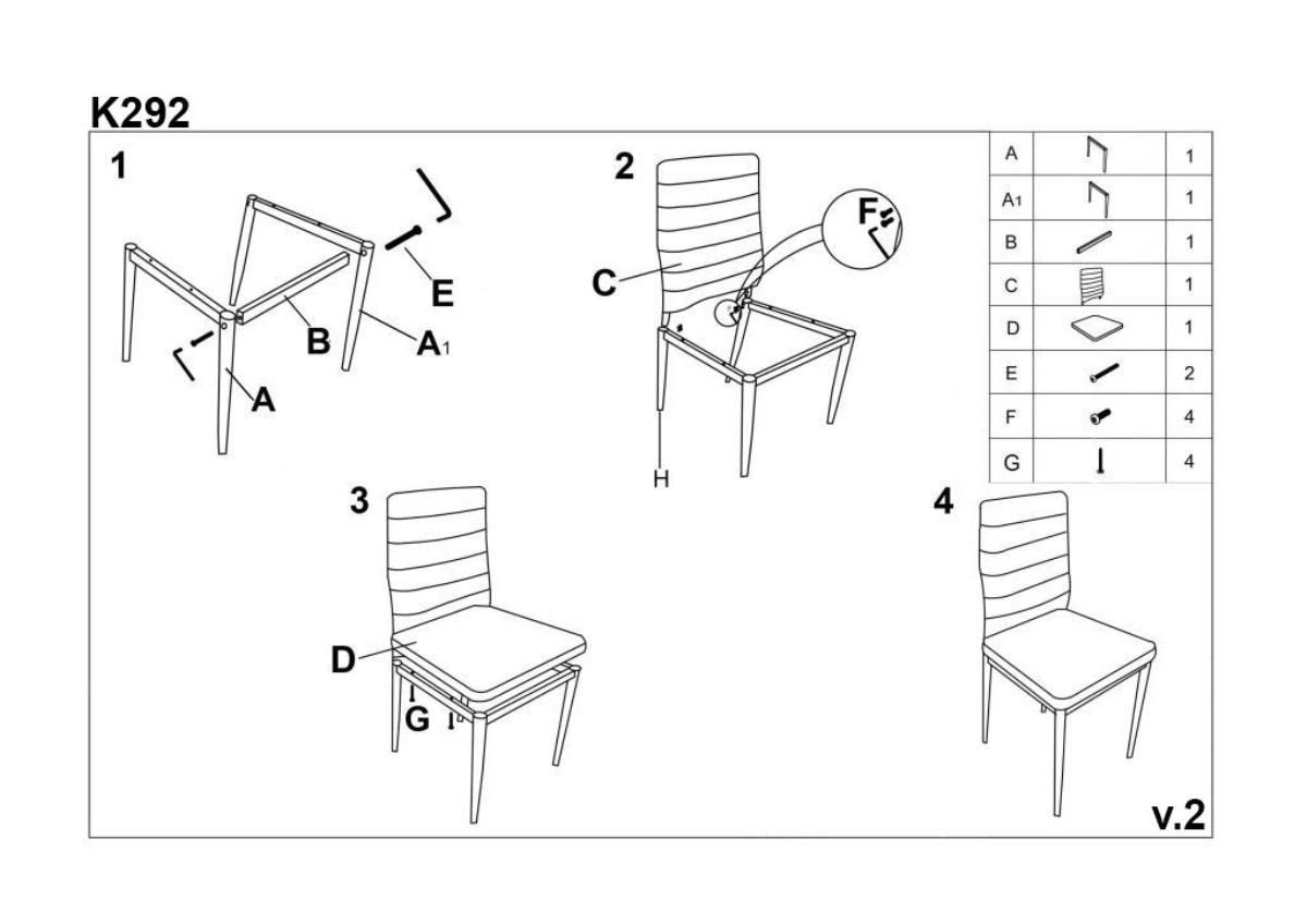 Стул кухонный Halmar K292 серый, V-CH-K/292-KR-POPIEL