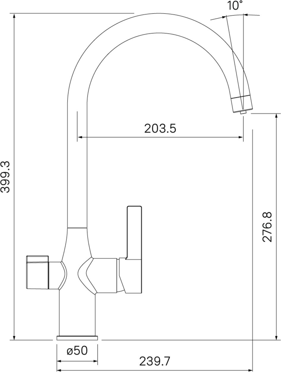 Смеситель для кухни с каналом для фильтрованной воды, Iddis Pure, PURSBFJi05