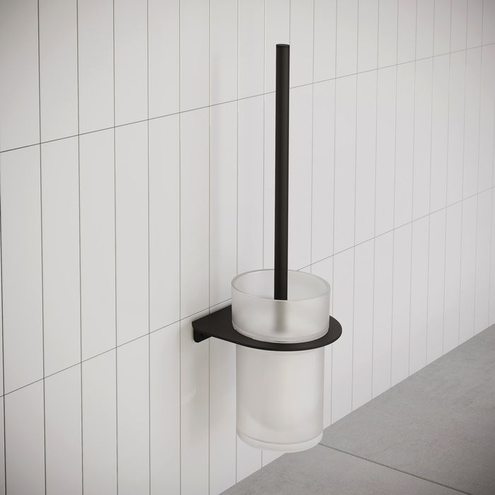 Ерш, матовое стекло, нержавеющая сталь, черный матовый, Iddis NOA, NOABLG0i47