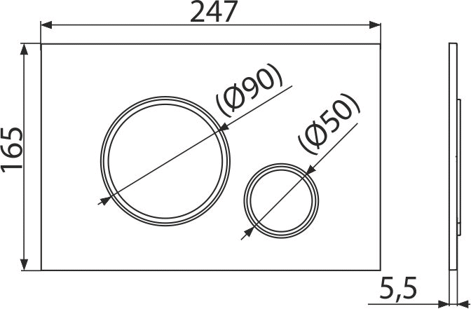 Кнопка управления Alcaplast (черная) M778