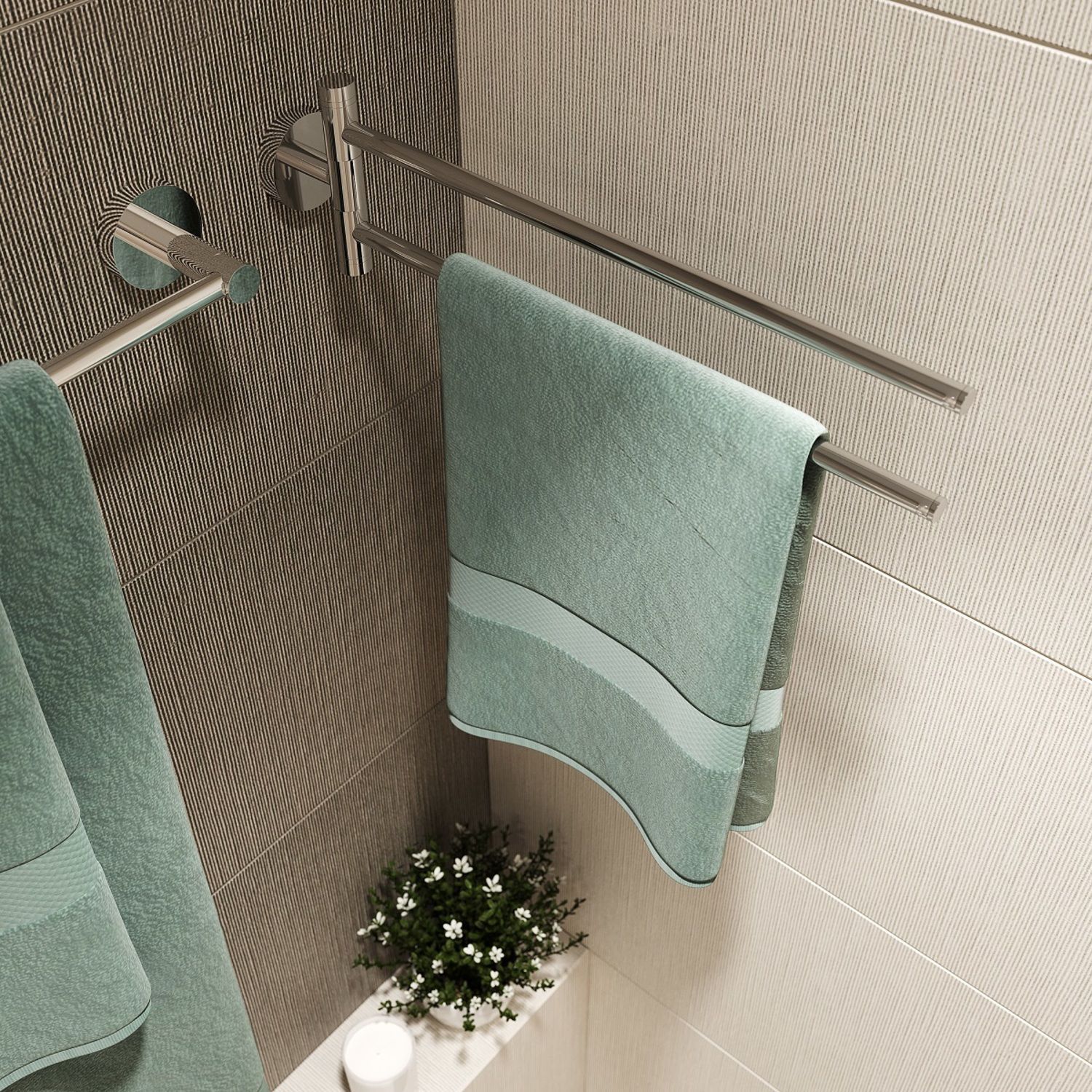 Полотенцесушитель двойной, сплав металлов, Iddis Sena, SENSS20i49