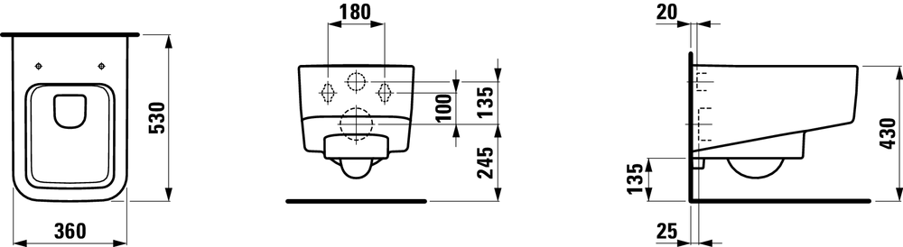 Подвесной унитаз Laufen Pro S Rimless, 8.2096.2.000.000.1